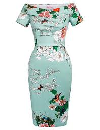 De117 2 Belle Poque 1950s Women Elegant Off Shoulder Floral