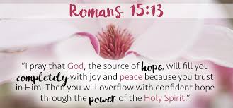 Image result for images hope by the power of the Holy Spirit