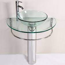 Manufacture mozian & associates, inc. Kokols Usa Polished Chrome Single Sink Vanity With Clear Glass Top Common 30 In X 22 In Lowes Com Single Bathroom Vanity Glass Vessel Sinks Glass Bathroom