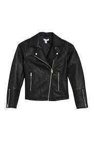 Topshop Rosa Faux Leather Biker Jacket Nordstrom Rack In 2020 Short Sleeve Leather Jacket Faux Leather Biker Jacket Biker Jacket