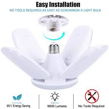 Led Garage Lights 80w Deformable Led Garage Ceiling Lights 9000 Lumens Led Shop Lights For Garage Garage Lights With 4 Adjustable Panels Utility Led Garage Lighting Shop For Basement Walmart Com Walmart Com