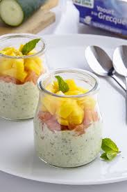Verrines Au Saumon Mangue Et Tzatziki Maison En 2020 Verrine Saumon Idee Recette Mangue