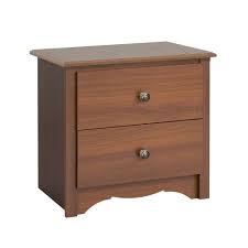 3 drawers with antiqued pewter hardware. Monterey 2 Drawer Nightstand Cherry Prepac Target