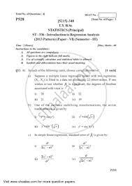 Check spelling or type a new query. Introduction To Regression Analysis 2017 2018 B Sc Statistics Semester 5 Tybsc 2013 Pattern Question Paper With Pdf Download Shaalaa Com