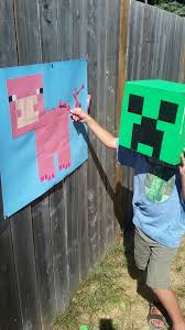 Minecraft Party Pin The Tail On The Pig Minecraft Birthday Minecraft Party Decorations Minecraft Party