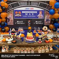 Client Photo Max S Nba Draft Pick Birthday Banner In 2020 Birthday Photo Collage Birthday Logo Birthday Themes For Boys
