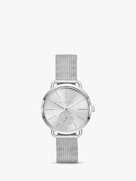 The women of today generally know very precisely what they want, and that's why every wristwatch from victorinox is available in different versions and is also flexible in terms of its functions. Michael Kors Women S Portia Mesh Bracelet Watch Silver At John Lewis Partners
