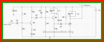 One is the transmitter circuit and the other is the receiver circuit, the transmitter circuit will be connected to the 3.5mm audio jack for the audio signal thus received by the photodiode will be very weak and hence it will be amplified by a lm386 amplifier circuit and finally played on a speaker. 2 Km Fm Transmitter Circuit Diagram Working And Applications Circuit Diagram Fm Transmitters Transmitter