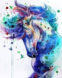 Diy Oil Painting Practice Home Decor Animal Diy Oil Painting By Numbers Handpainted Oil Painting On Abstract Horse Painting Horse Oil Painting Watercolor Horse