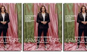 Accompanying the caption was a photograph of harris wearing a powder blue suit — one of her signature looks — in front of a gold backdrop. Vogue To Print Digital Kamala Harris Cover Following Backlash Wwd