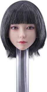 1:6 Mandy Black Short Hair Head Sculpture F 12" Woman Figure Toy