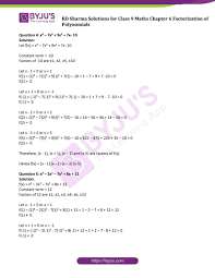 Check whether x+3 is a factor of x3 + 3x2+ 5x +15. Rd Sharma Class 9 Solutions Maths Chapter 6 Factorization Of Polynomials