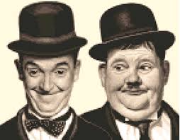 LAUREL & HARDY ~ complete counted cross stitch kit *Jann Designs
