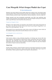 Check spelling or type a new query. Pdf Cara Mengetik 10 Jari Dengan Mudah Dan Cepat Zain Elhasany Academia Edu