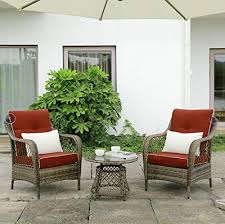 Maybe you would like to learn more about one of these? N V Wicker Patio Furniture Rattan Conversation Chairs Bistro Sets With Table Cushions For Outdoor Indoor Use Porch Backyard Garden 3 Pieces Dark Red Buy Online In Colombia At Desertcart Co Productid 176407385