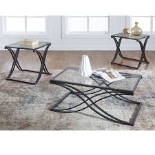 Signature Design By Ashley Jandor 3 Piece Occasional Table Set Black Coffee Table Setting Coffee Table 3 Piece Coffee Table Set