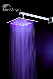 10 Inch Led Lighting Rainfall Shower Head Faucet Changing Color By Temperature Led Shower Head Rainfall Shower Rainfall Shower Head