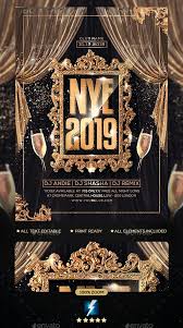 2019 New Year Party Flyer Template Psd Download デザイン 壁紙 ポスター