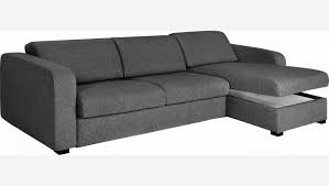 Canape convertible 3 places meridienne. Porto 3 Canape Lit 3pl En Tissu Gris Angle Rangement Habitat