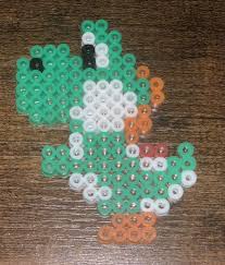 Perler Bead art Yoshi (green) Super Mario