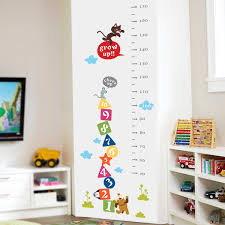 Cat Dog Funny Mouse Growth Chart Number Height Measure Wall Sticker For Kids Baby Nursery Bedroom Home Decor Decal Poster Mural Wall Decals Vinyl Wall