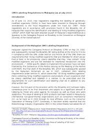 Food act 1983 (act 281), food regulations 1985 and food hygiene regulations 2009; Malaysian Gmo Labeling Regulations Genetically Modified Organism Genetically Modified Food