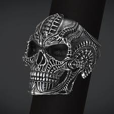Ring Skull Biomechanics Stl 3d Model For 3d Printing 3d Print Model 3d Printable Models Mens Rings Fashion Skull