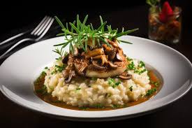 Mushroom risotto on elegant restaurant ...