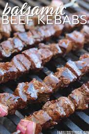 Easy Beef Kebabs Recipe With Balsamic Marinade Fabulessly Frugal Recipe Kebab Recipes Beef Kebab Beef Kebabs