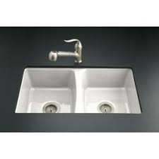 (4) see lower price in cart. Kohler Deerfield Double Basin Undermount Enameled Cast Iron Kitchen Sink Cast Iron Kitchen Sinks Undermount Kitchen Sinks Sink