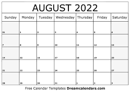 August 2022 Calendar Free Blank Printable Templates