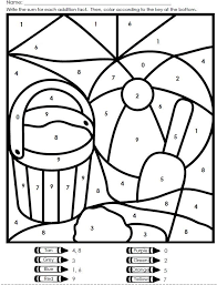 Summer Color By Number Kindergarten Colors Summer Coloring Pages Math Coloring