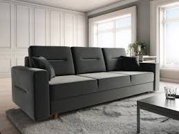Stabil, elegant und ganz einfach zeitlos: Sofa 3 Sitzer Belmira Mit Schlaffunktion Grau Kaufen Bei Sylwia Lesniewska Fun Mobel