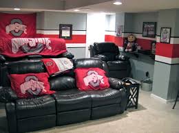 The ohio state buckeyes throws and blankets are great for warmth on a cold day watching football. Buckeye Theater 2 Ohio State Rooms Ohio State Bedroom Ohio State Decor