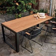 table sparewood bambou et acier laque epoxy gris outdoor par houe my deco shop le blog table et chaise exterieur table et chaises de jardin table exterieur bois
