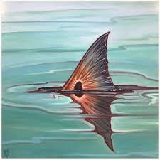 Girl With A Surfboard Fish Artwork Redfish Art Fly Fishing Art