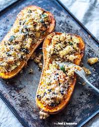 Mediterranean Quinoa Stuffed Butternut Squash My Food Happiness Recipe Butternut Squash Recipes Recipes Squash Recipes