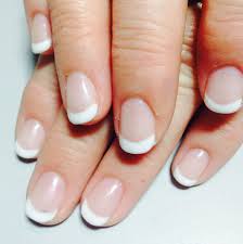 Short Rounded French Nails French Tip Nails Wedding Nails