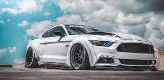 Custom White Ford Mustang Widebody Slammed Modifiedx New Ford Mustang Ford Mustang Mustang