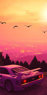 Ferrari F40 Retro Ferrari Vaporwave Wallpaper Wallpapers Vintage Android Phone Wallpaper
