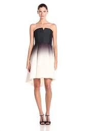 Halston Heritage Women S Ombre Fit And Flare Strapless Cocktail Dress Cocktail Dress Strapless Cocktail Dresses Dresses