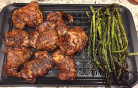 It should take around 30 to 40 minutes for the wings and breast to be cooked. Homemade Charcoal Grilled Boneless Skinless Chicken Thighs And Asparagus Food Recipes Chicken Recipes Grilled Chicken Recipes Grilled Meat Recipes