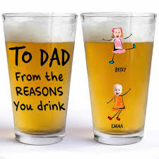 Custom Photo From The Reasons You Drink, Family Personalized Custom Beer  Glass, Father's Day Gift For Dad, Grandpa
