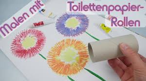Malen Mit Toilettenpapier Rollen I Maltechnik Toilettenpapier Kunst Maltechniken Bilder Malen Einfach