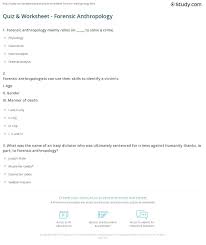 Quiz Worksheet Forensic Anthropology Study Com