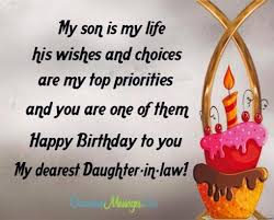 Happy Birthday Message For My Son In Law Birthday Wishes For Daughter In Law Occasions Messages Birthday Message For Daughter Birthday Daughter In Law Birthday Quotes For Daughter
