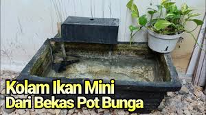 Bahkan terkadang tidak lebih seperti kubangan air saja. Diy Kolam Ikan Mini Dari Bekas Pot Bunga Youtube