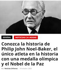 La historia de Philip John Noel-Baker (1889-1982) es de esas que solo  ocurren una vez. Imaginen a un atleta de élite que consigue una medalla  olímpica, para luego dejar los spikes y