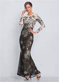 Floral Long Dress In Ecru Venus Floral Dresses Long Long Sleeve Floral Dress Floral Dress Fashion