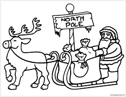 Santa sleigh coloring pages are a fun way for kids of all ages to develop creativity, focus, motor skills and color recognition. Santa In Sleigh Pulled Coloring Pages Nature Seasons Coloring Pages Coloring Pages For Kids And Adults